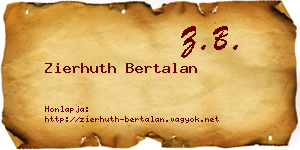 Zierhuth Bertalan névjegykártya